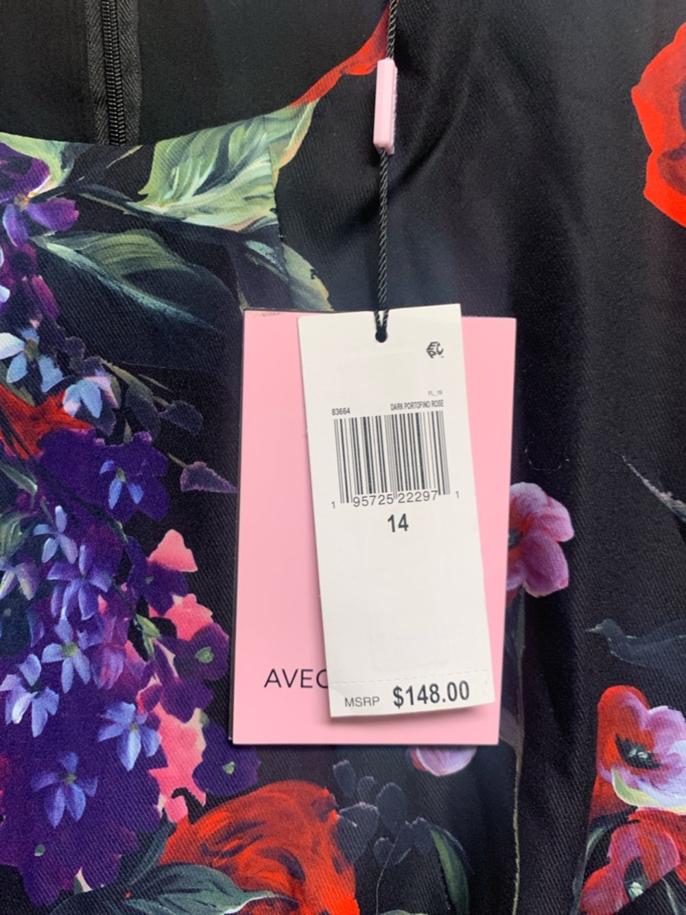 NEW Avec le filles dark floral fit and flare mini dress size 14 - Picture 3 of 12